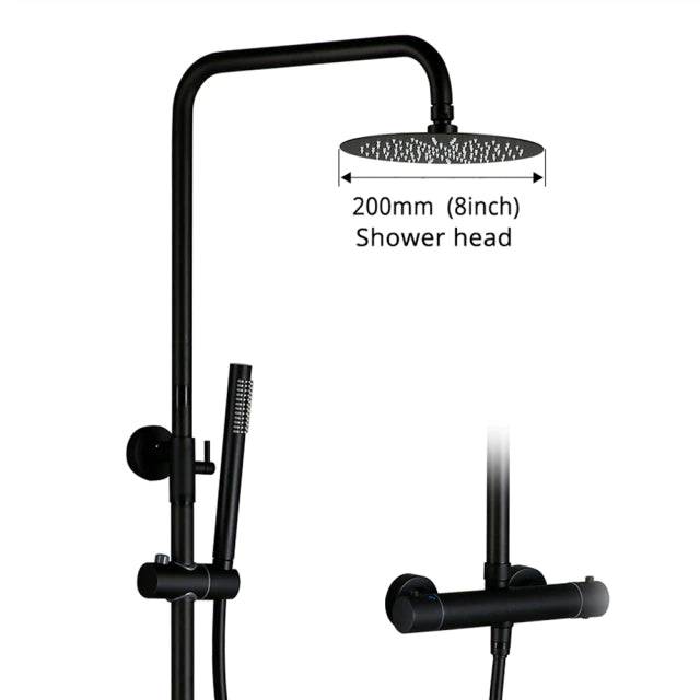 Wasser™ Matte Black Shower Faucet With Hand Shower Sprayer