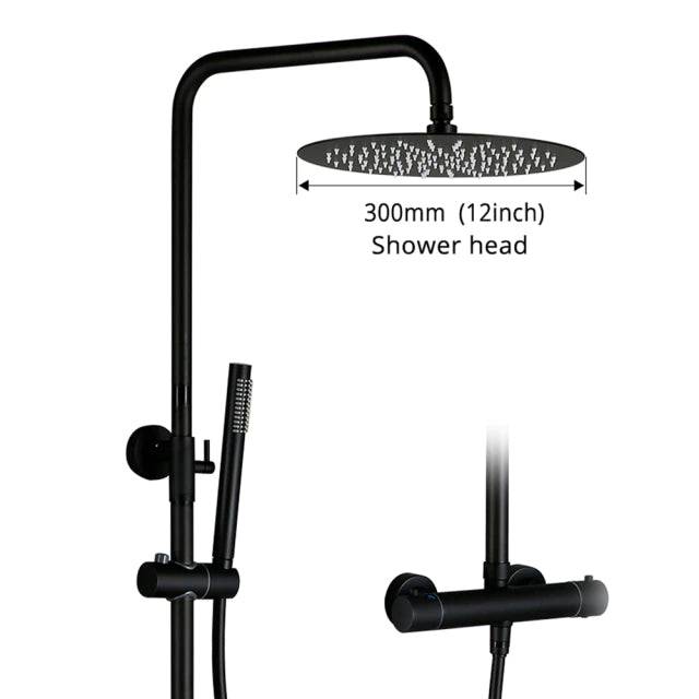 Wasser™ Matte Black Shower Faucet With Hand Shower Sprayer