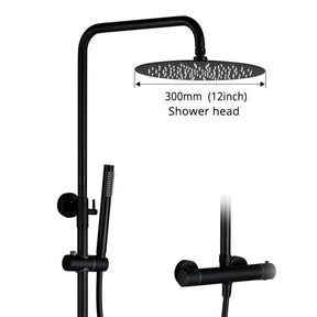 Wasser™ Matte Black Shower Faucet With Hand Shower Sprayer