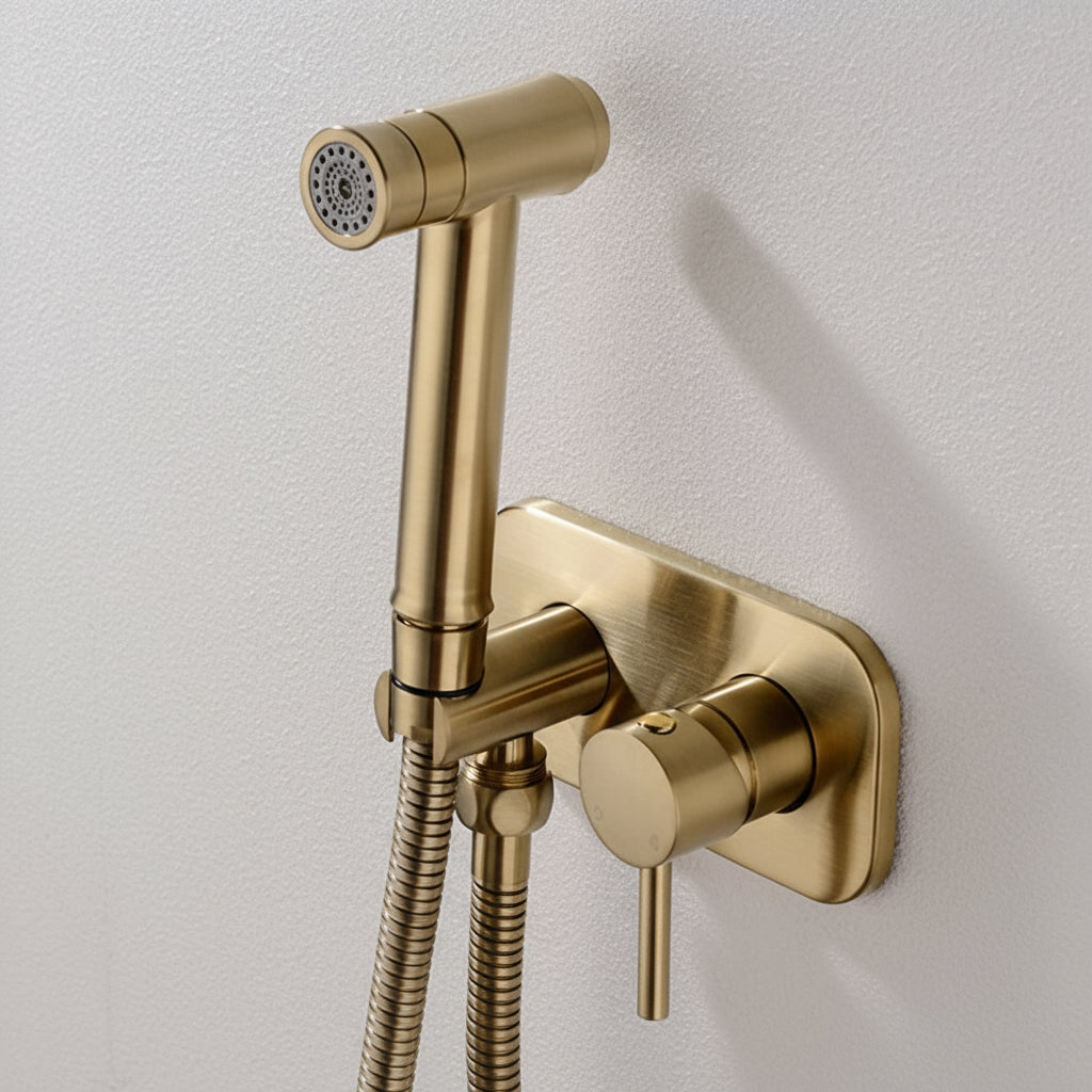 Windsor Wall-Mounted Brass Bidet Sprayer – Polished/Brushed | AllFixture