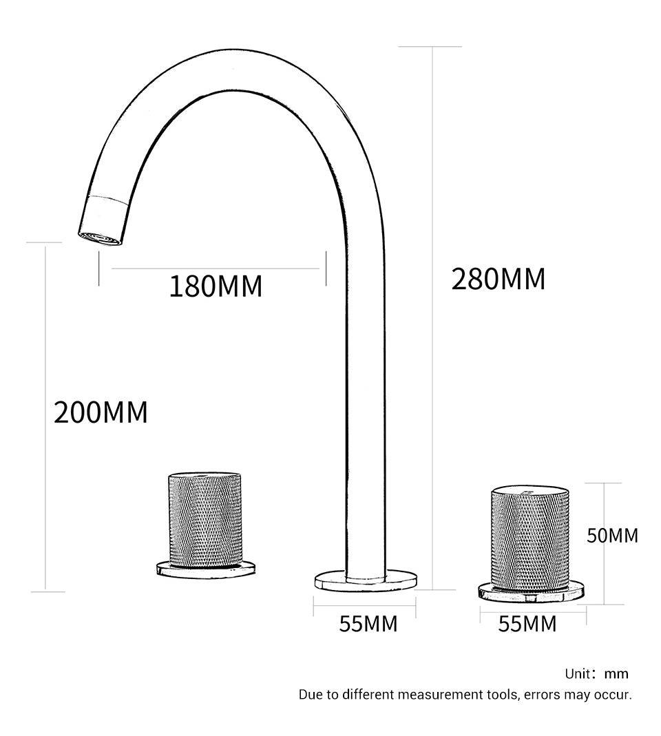 Double Handle Deck Mounted Bathroom Basin Faucet