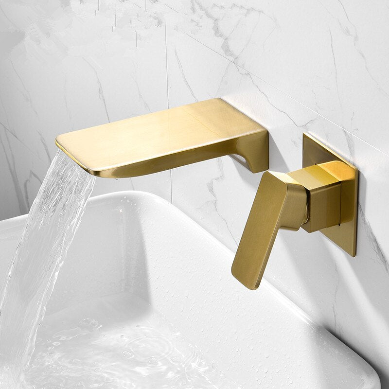 Solid Brass Wall Mounted Bathroom Faucet