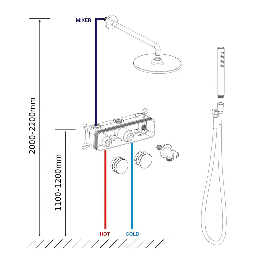 Wasser™ Complete Shower System, Brushed Black