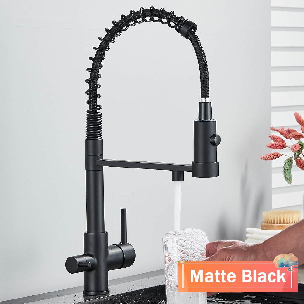 Wasser™ Pull Down Spring Kitchen Faucet With Filtered Water Tap