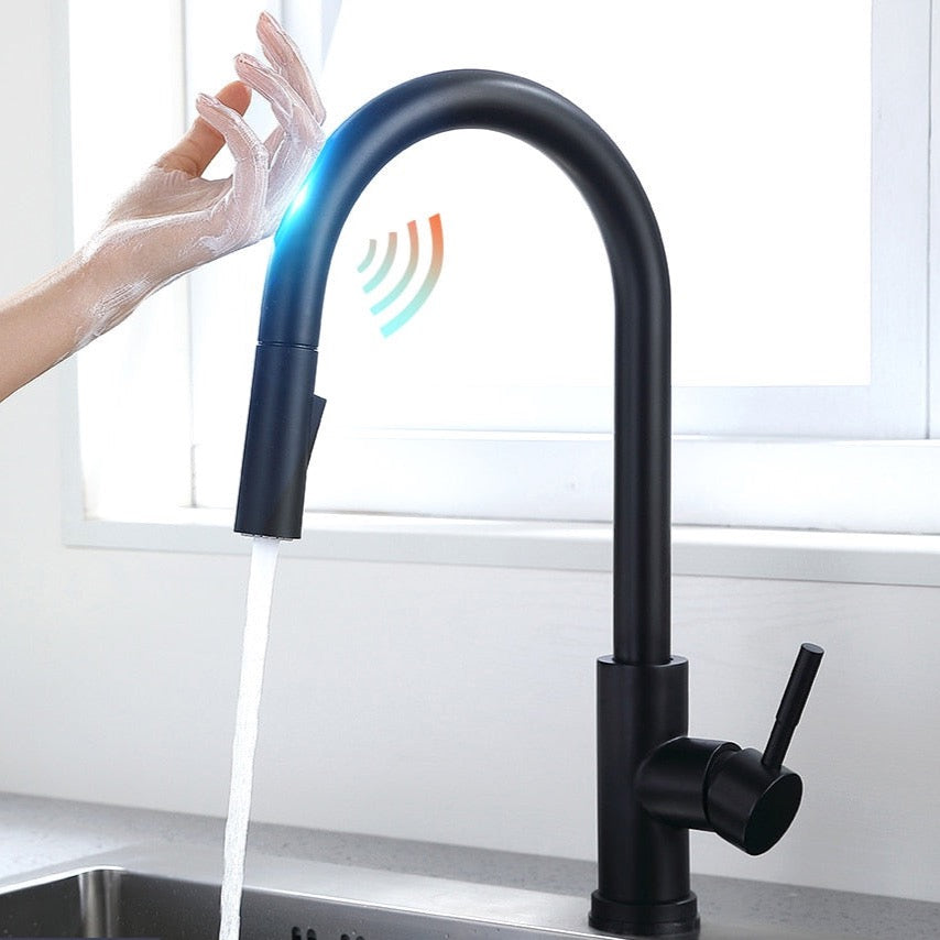 Stainless Steel Smart Touch Pull Out Kitchen Faucet