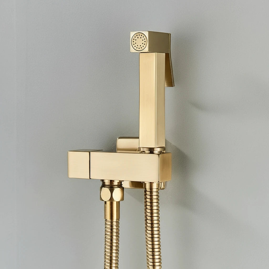 Valmont Brushed Gold Toilet Sprayer – Solid Brass | AllFixture