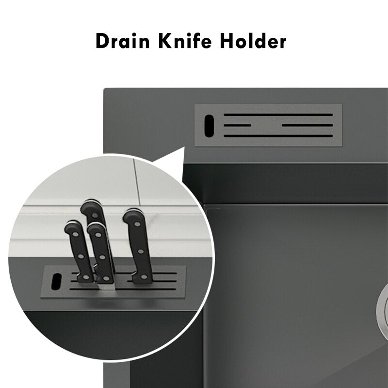 304 Stainless Steel Multifunction Kitchen Sink With Knife Holder