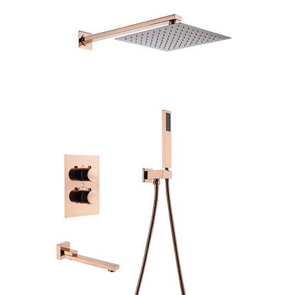 Wasser™ Rose Gold Complete Shower System With Bathtub Filler