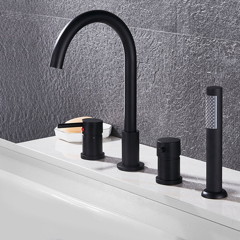 Brass Bathroom Faucet Set with Handheld Shower