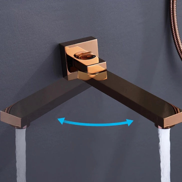 Wasser™ Rose Gold Complete Shower System With Bathtub Filler