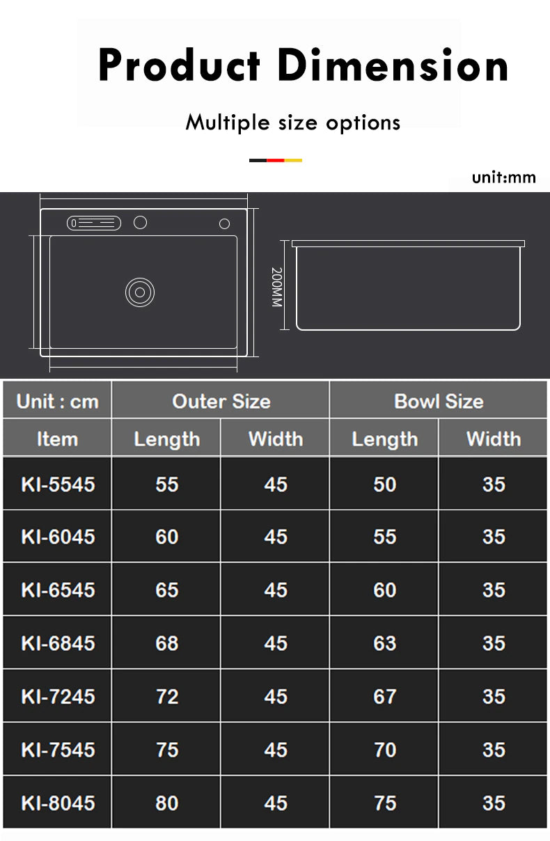 304 Stainless Steel Multifunction Kitchen Sink With Knife Holder