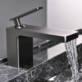 Waterfall Style Solid Brass Bathroom Sink Faucet