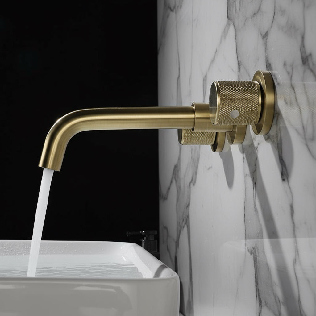 Windsor Wall Mounted Bathroom Faucet – Dual Handle | AllFixture