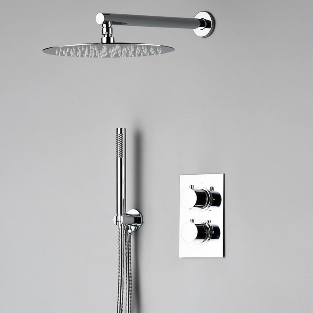 Windsor Chrome Shower Faucet With Handheld Shower – Rainfall Design | AllFixture