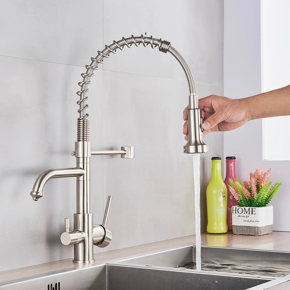 Double Handle Pull-Out Spout Kitchen Faucet