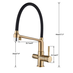 Solid Brass Kitchen Faucet With Filtered Water Tap