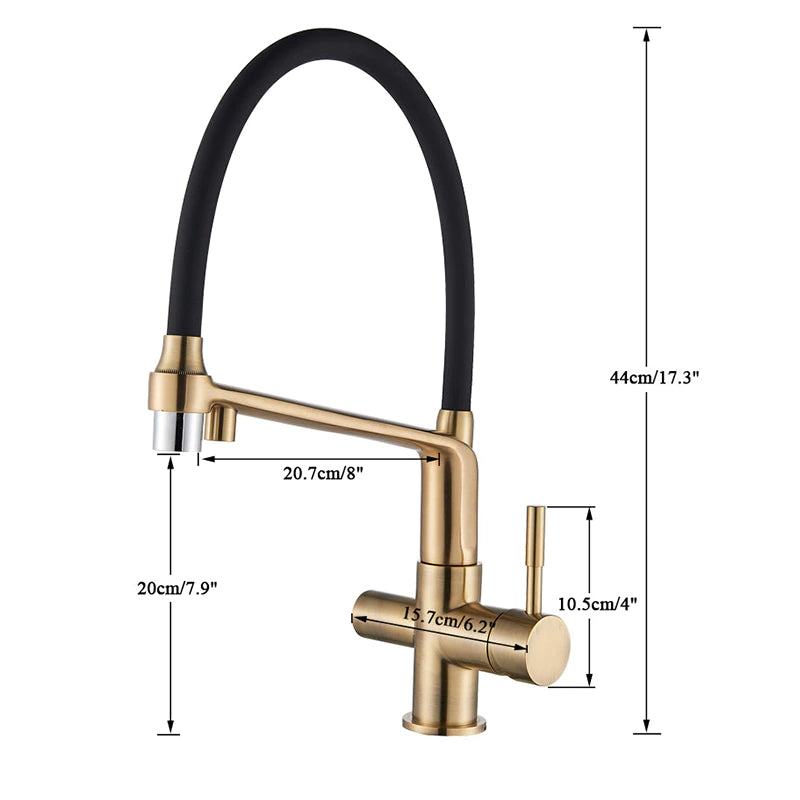 Solid Brass Kitchen Faucet With Filtered Water Tap