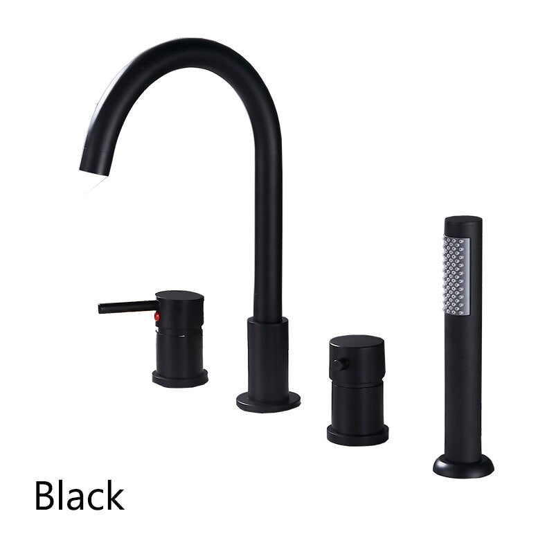 Brass Bathroom Faucet Set with Handheld Shower