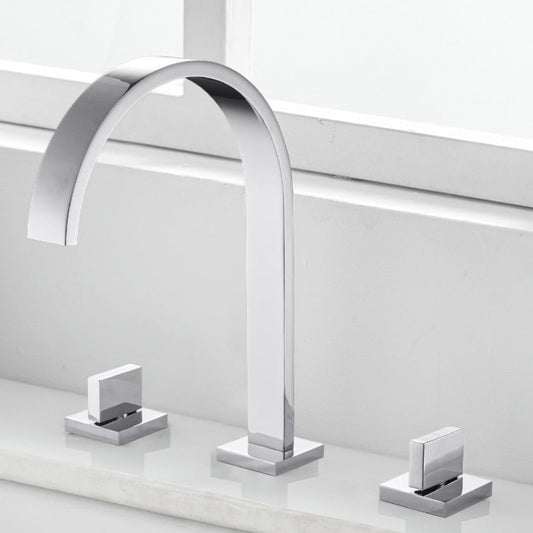 Valmont Double Handle Bathroom Sink Faucet – Chrome | AllFixture