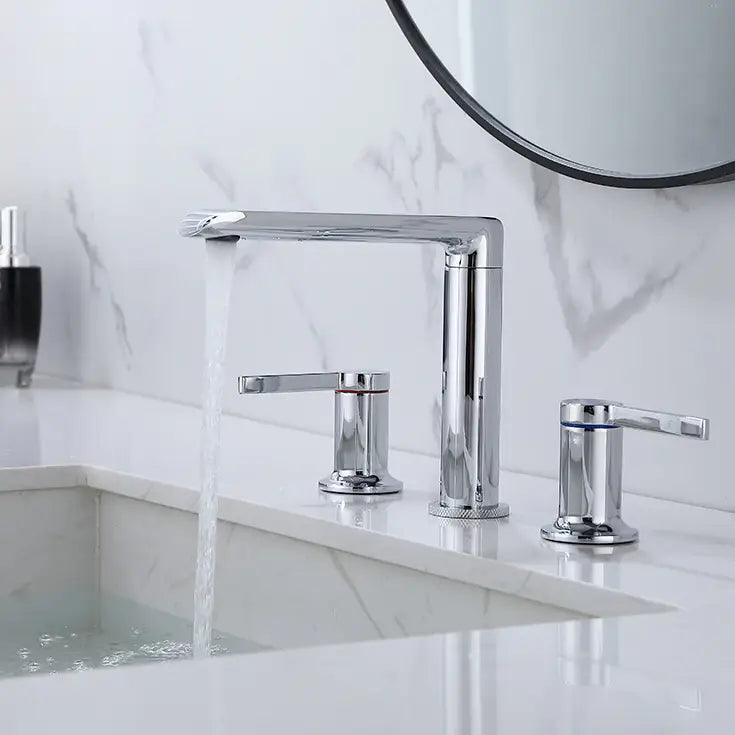 Dual Handle Solid Brass Bathroom Sink Faucet