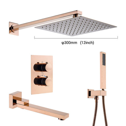 Wasser™ Rose Gold Complete Shower System With Bathtub Filler