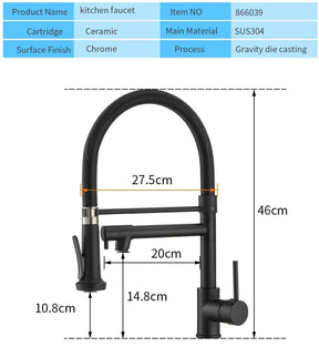 Single Handle Double Spout LED Kitchen Faucet