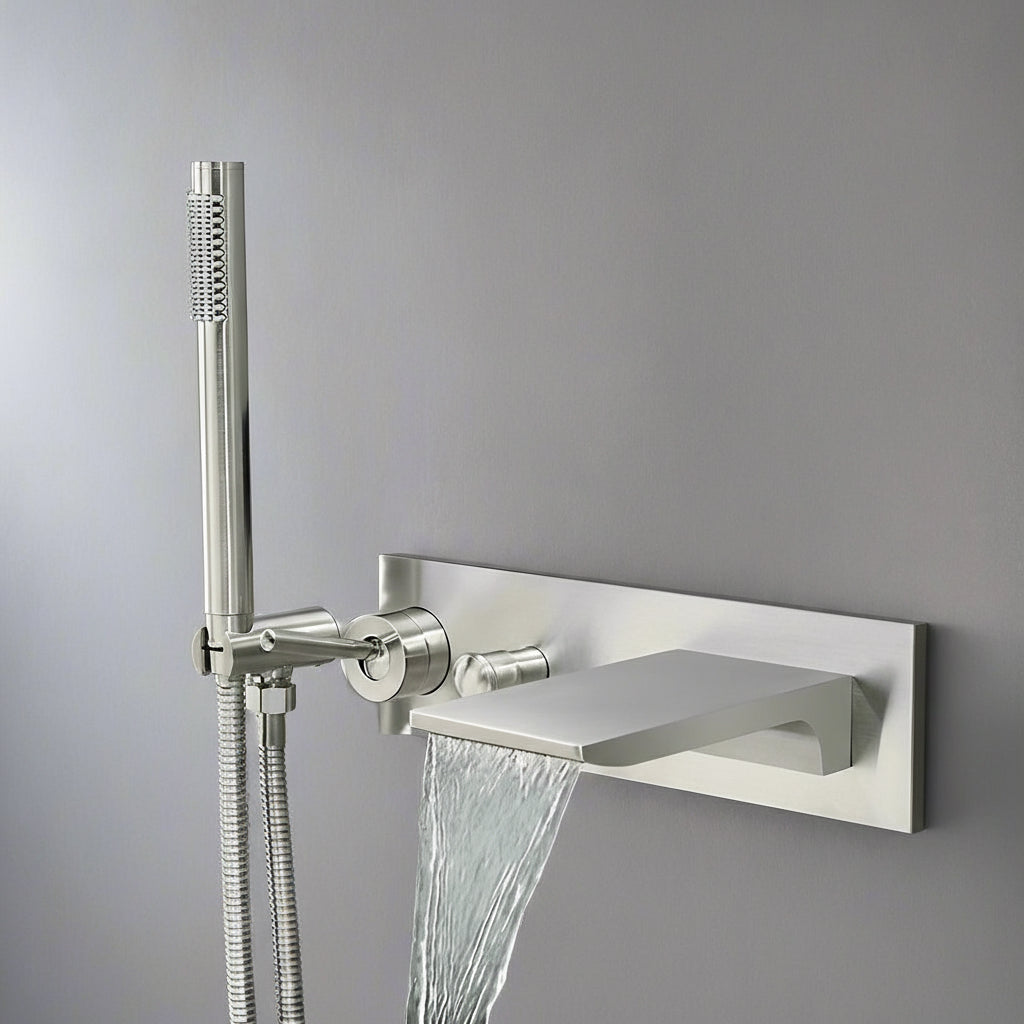 Windsor Bathtub Faucet with Handheld Shower – Dual Handle | AllFixture