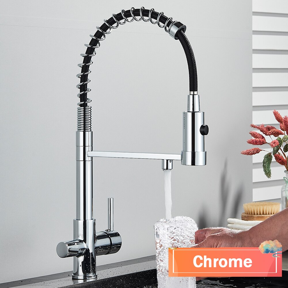 Wasser™ Pull Down Spring Kitchen Faucet With Filtered Water Tap