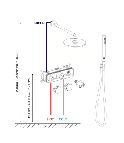 Wasser™ Complete Shower System, Brushed Gold