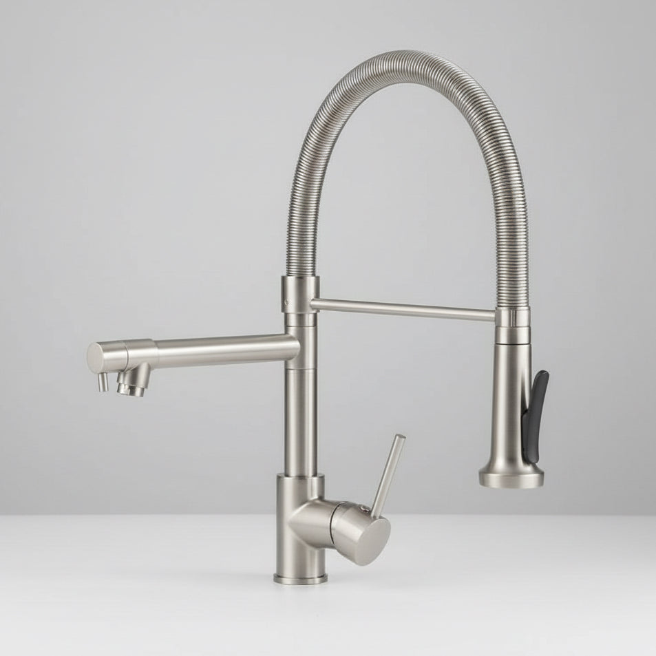 Ross Double Spout LED Kitchen Faucet – Pull Down | AllFixture
