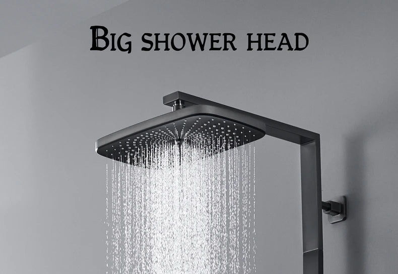 Wall Mounted Shower Faucet With Handheld Shower Sprayer, Gunmetal