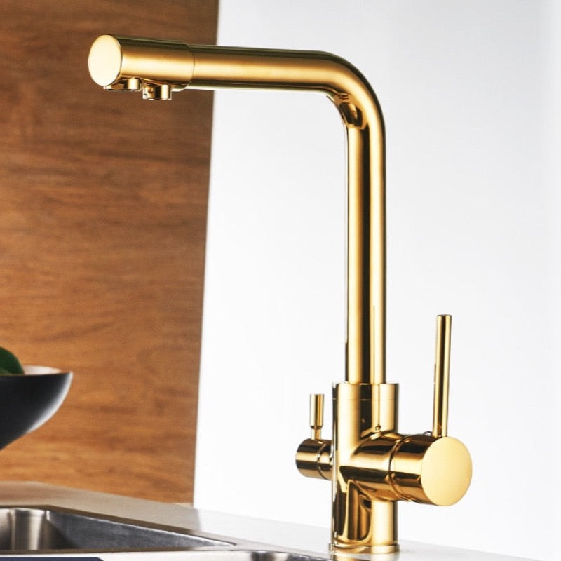 Solid Brass Kitchen Faucet With Filtered Water Tap