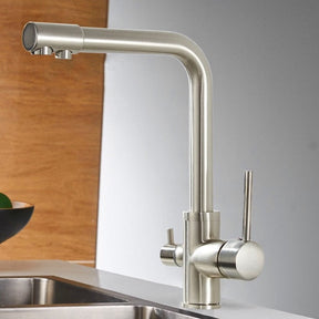 Solid Brass Kitchen Faucet With Filtered Water Tap