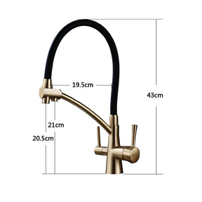 Solid Brass Kitchen Faucet With Purified Water Tap