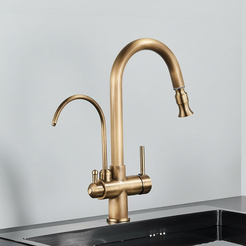 Maison Touch Sensor Antique Brass Kitchen Faucet | AllFixture