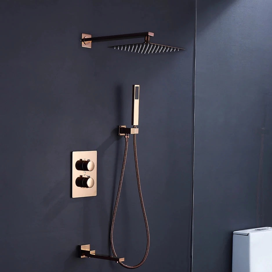 Wasser™ Rose Gold Complete Shower System With Bathtub Filler