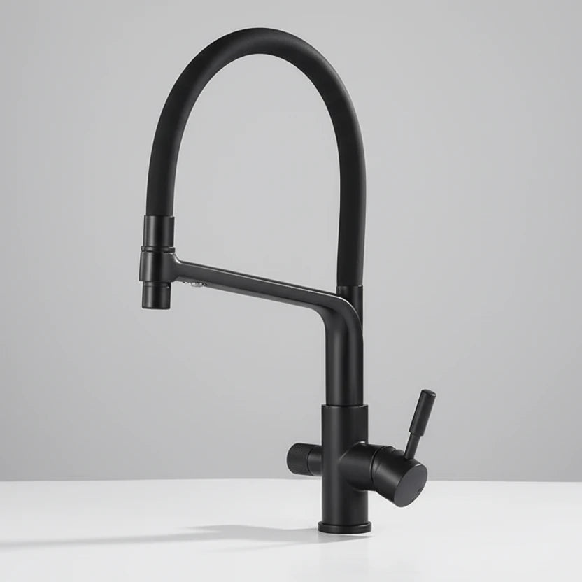 Windsor Solid Brass Kitchen Faucet – Pull Down Dual Handle | AllFixture