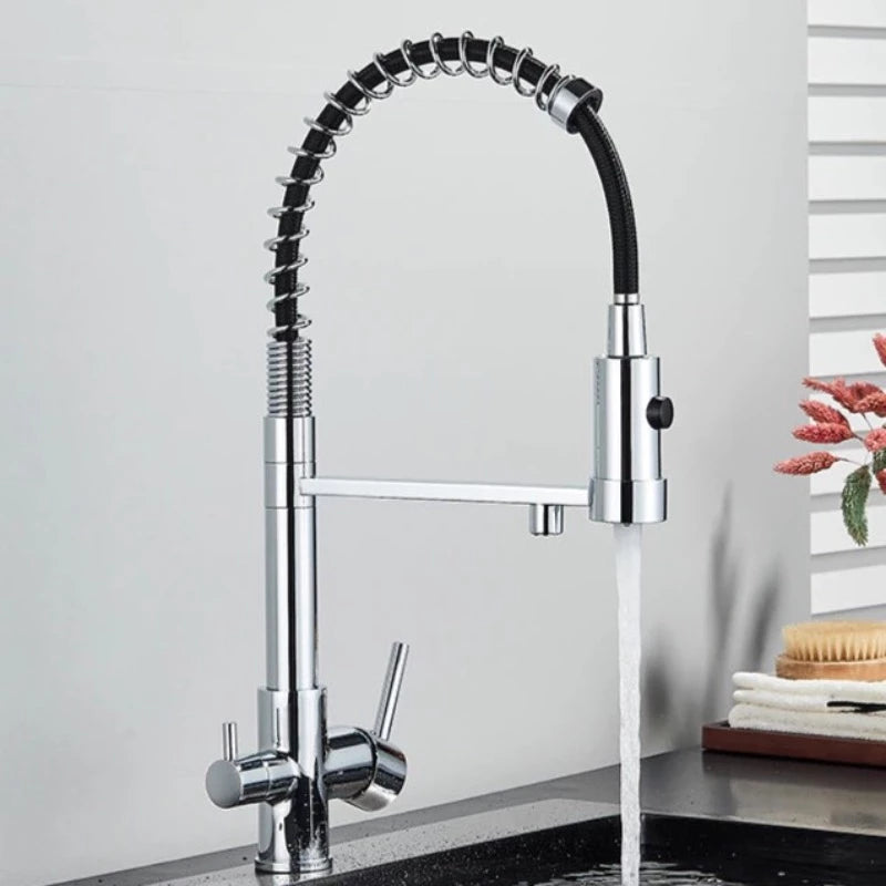 Wasser™ Pull Down Spring Kitchen Faucet With Filtered Water Tap