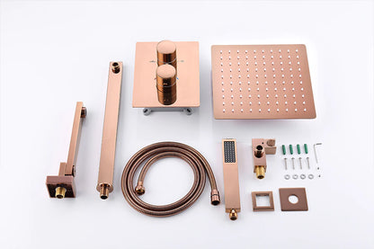 Wasser™ Rose Gold Complete Shower System With Bathtub Filler