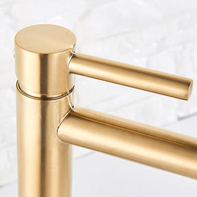 Deck Mounted Bathroom Sink Faucet, Brushed Gold