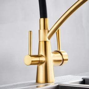 Solid Brass Kitchen Faucet With Purified Water Tap