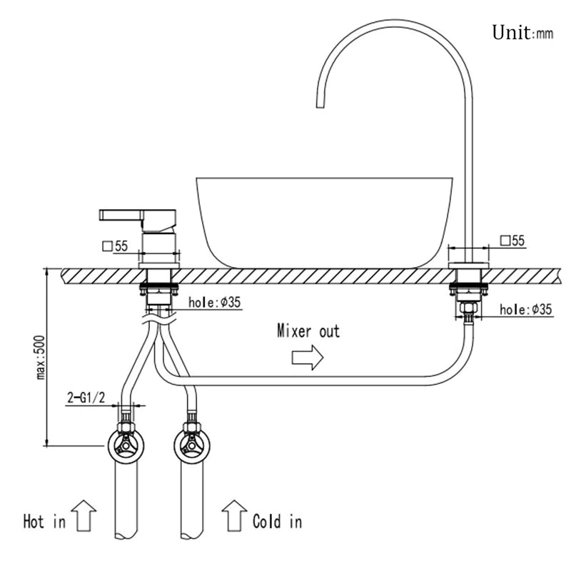 Single Handle Deck Mounted Bathroom Faucet