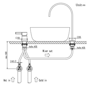 Single Handle Deck Mounted Bathroom Faucet