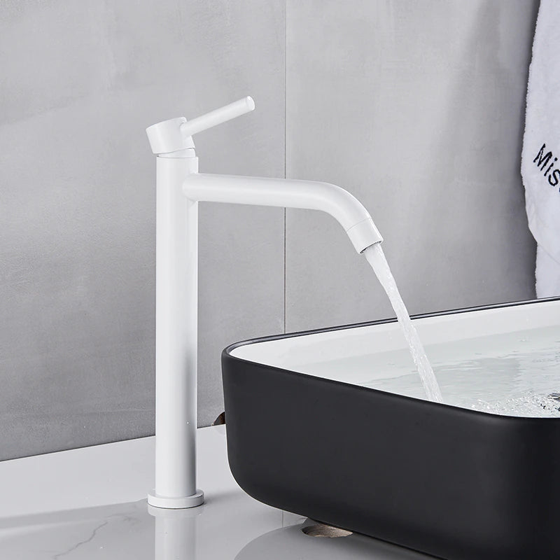 Copy of Single Handle Deck Mounted White Bathroom Sink Faucet