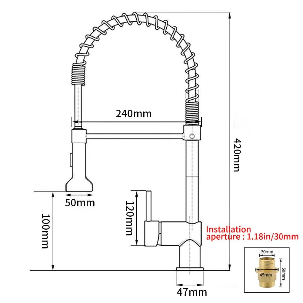 Pull Out Spring Spout Kitchen Faucet