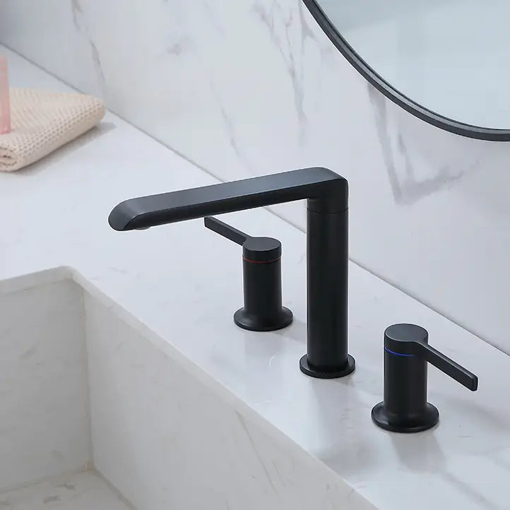 Dual Handle Solid Brass Bathroom Sink Faucet