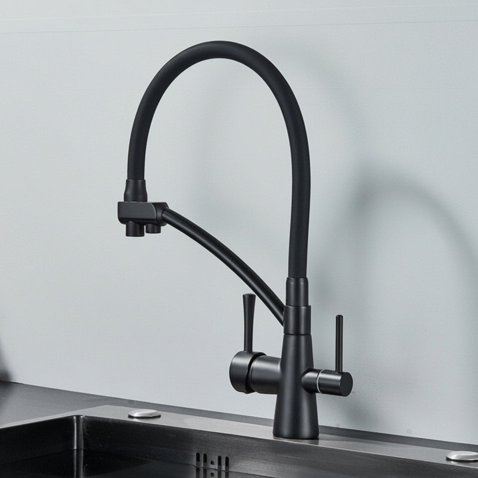 Windsor Kitchen Faucet With Purified Water Tap – Dual Handle | AllFixture