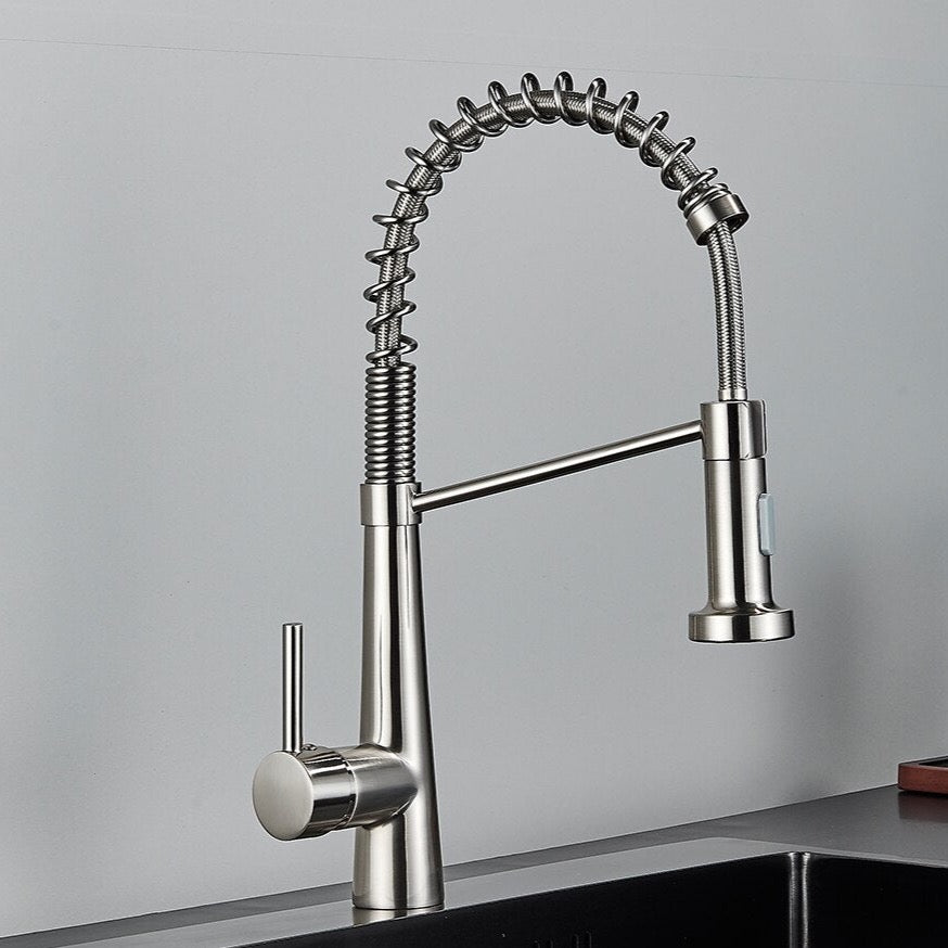 Deck Mounted Pull Down Sprayer Kitchen Sink Faucet