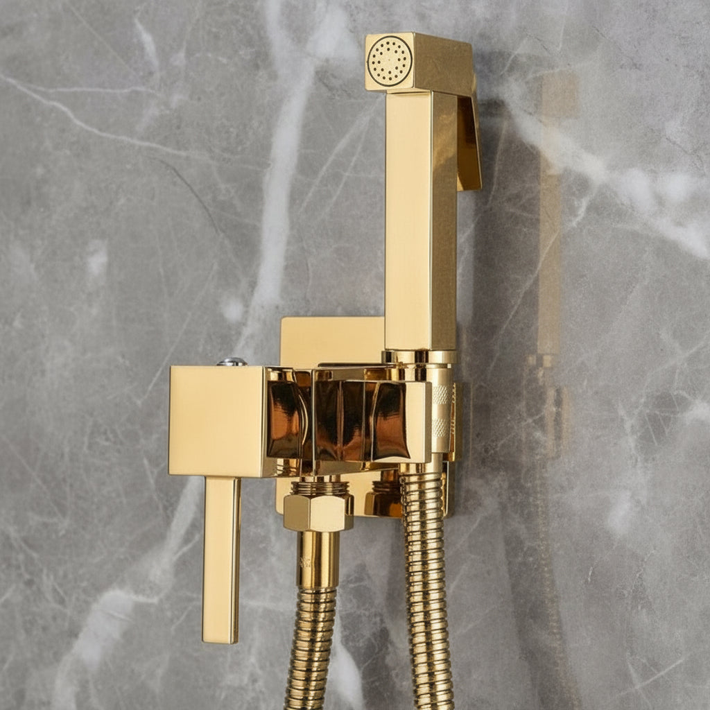 Valmont Polished Gold Toilet Sprayer – Solid Brass | AllFixture