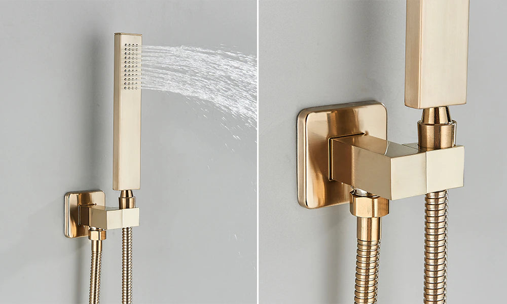 Thermostatic Wall Mounted Waterfall Rainfall Shower Head System